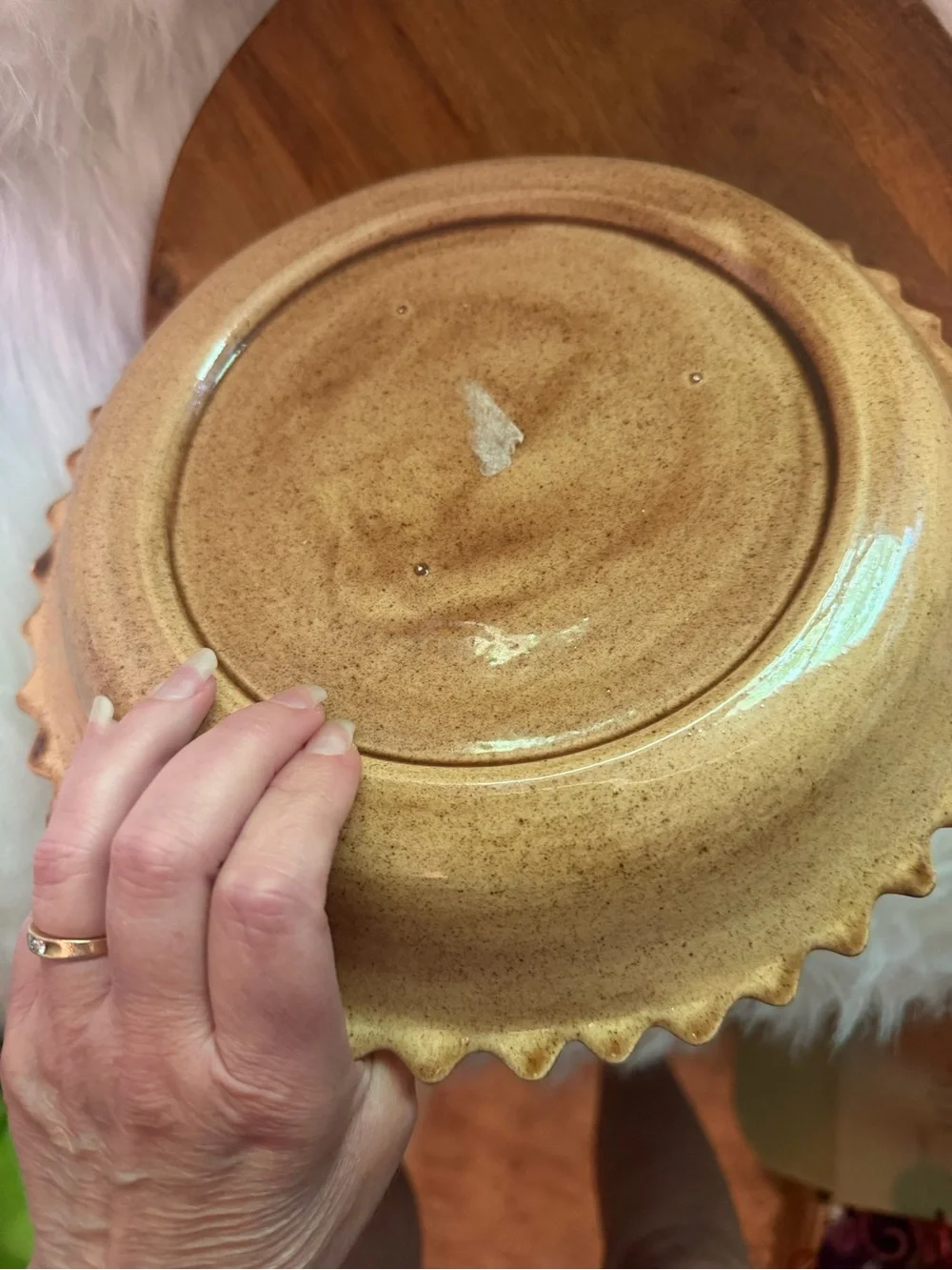 Pumpkin Pie Ceramic Pie Dish - Brown and Cream